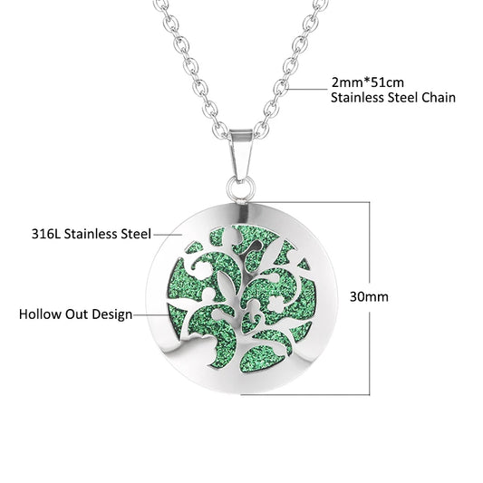 Aromatherapy Diffuser Necklace - 316L Stainless Steel Locket