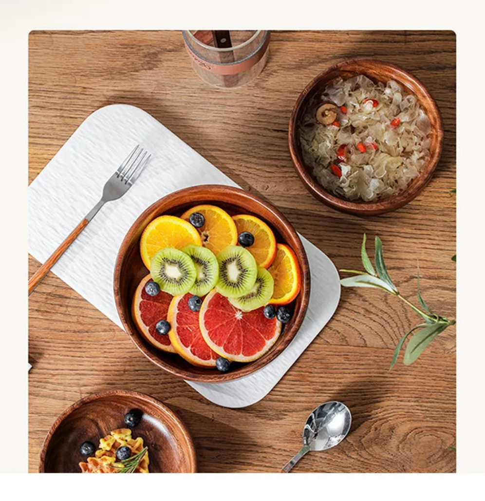Solid Wood Walnut Bowl - Boat Design Salad and Fruit Serving Dish