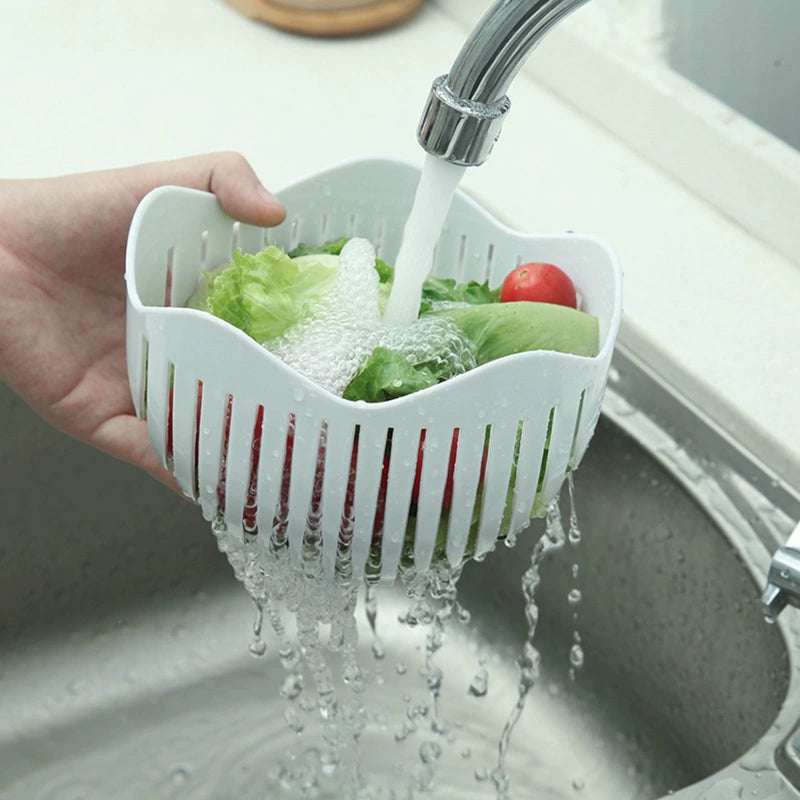 Vegetable Cutting Bowl - Quick Salad Prep Gadget with Slicing Function