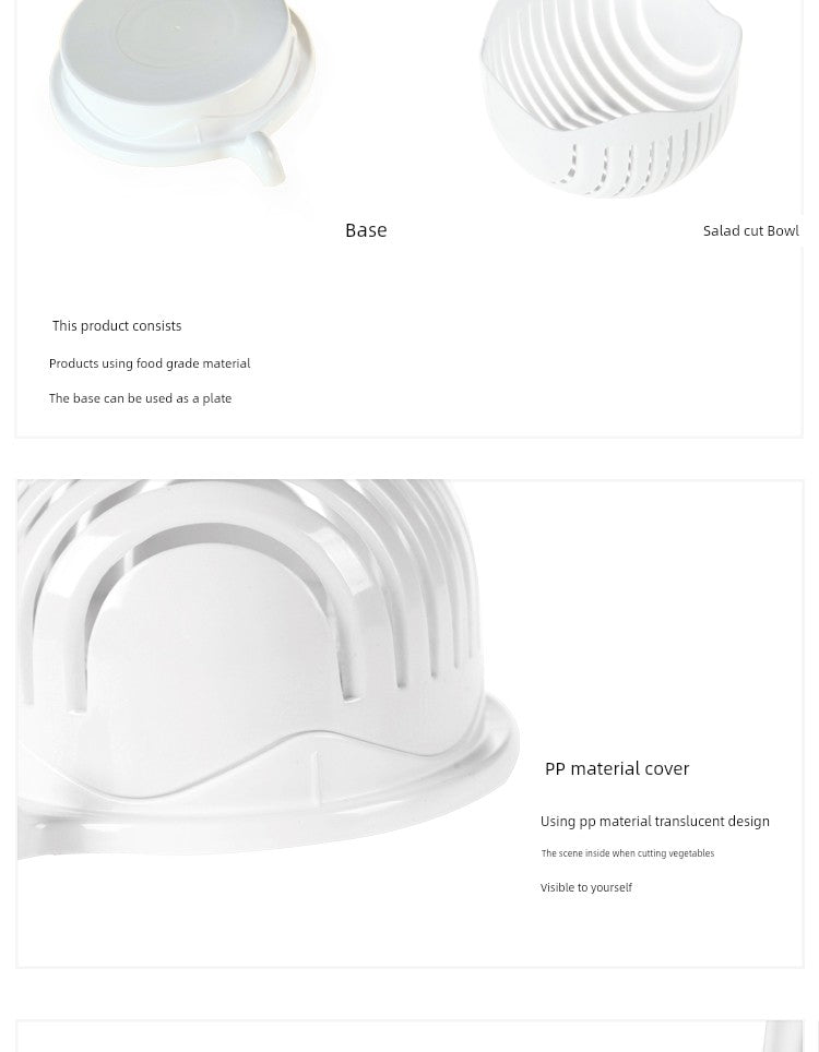 Vegetable Cutting Bowl - Quick Salad Prep Gadget with Slicing Function