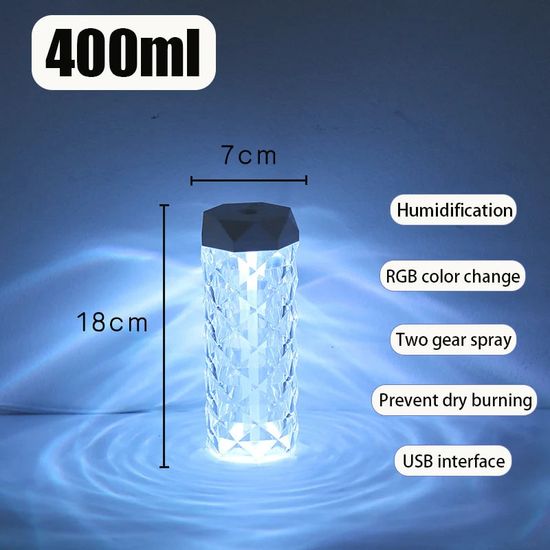 Air Humidifier 400ml - USB Aroma Diffuser with RGB Light