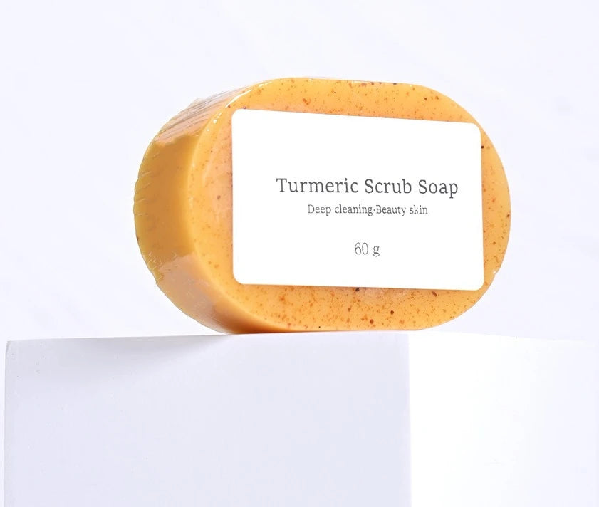 Turmeric Kojic Acid Soap - Natural Brightening Scrub for Face & Body