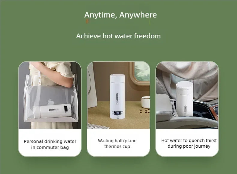 Electric Kettle 500ml Portable Travel - Tea Coffee Water Heater