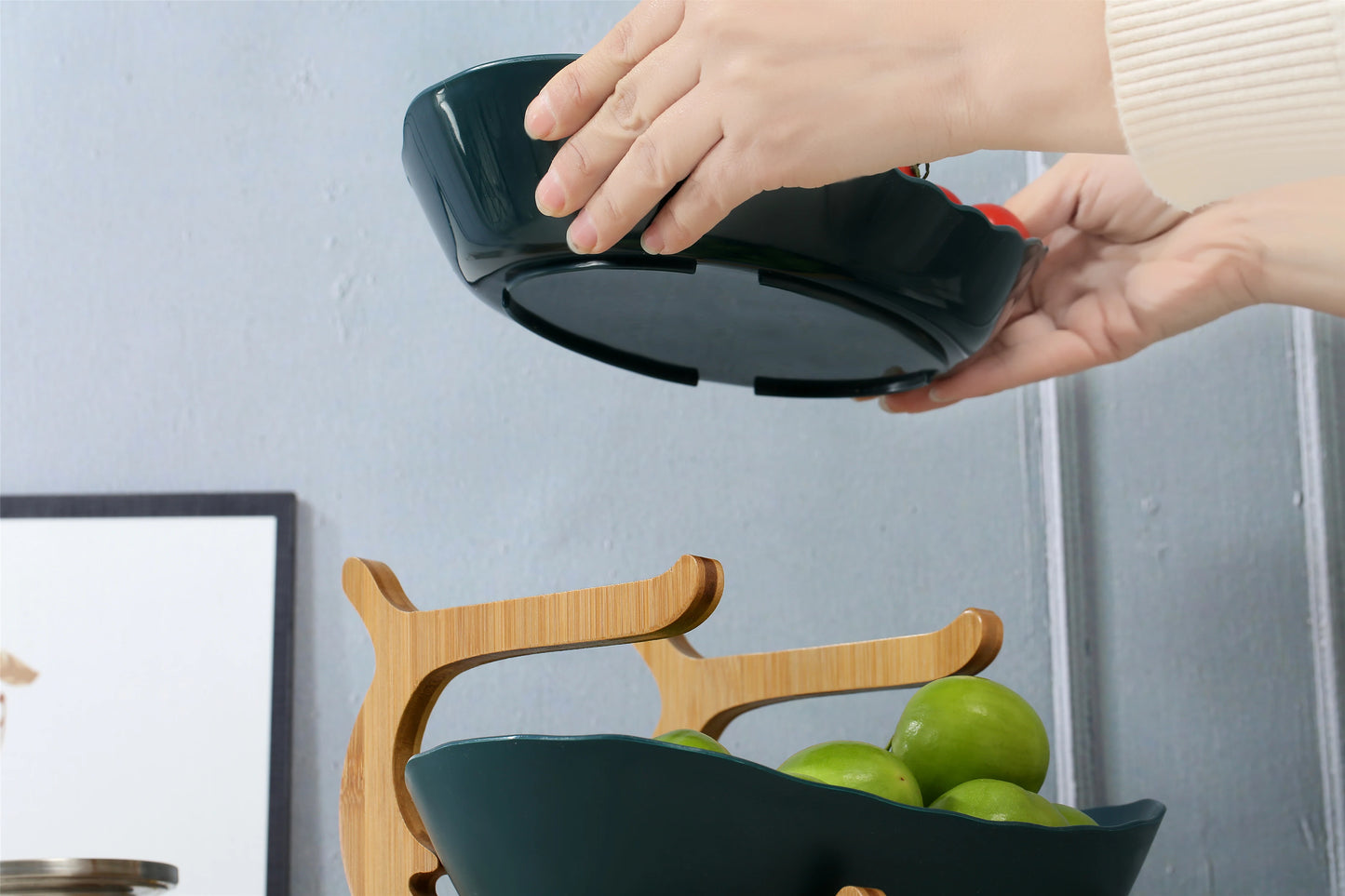 "Multi-Layer Fruit Stand - Modern 3 Tier Snack Dish for Living Room"