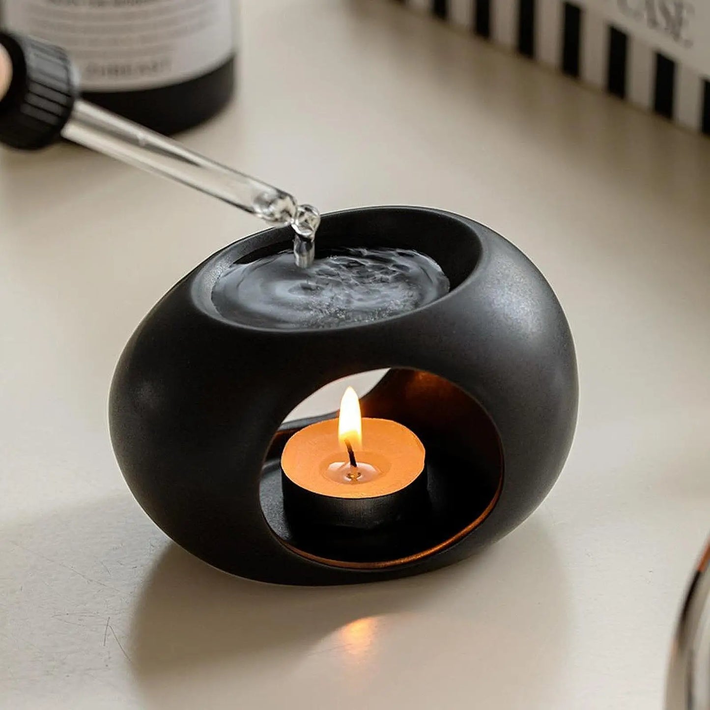 Ceramic Essential Oil Burner - Tealight Aroma Diffuser for Meditation