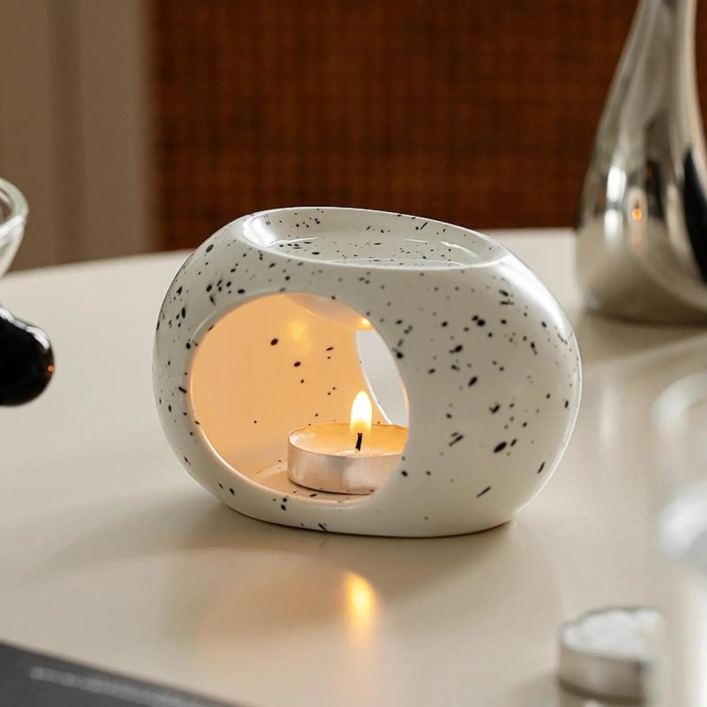 Ceramic Essential Oil Burner - Tealight Aroma Diffuser for Meditation