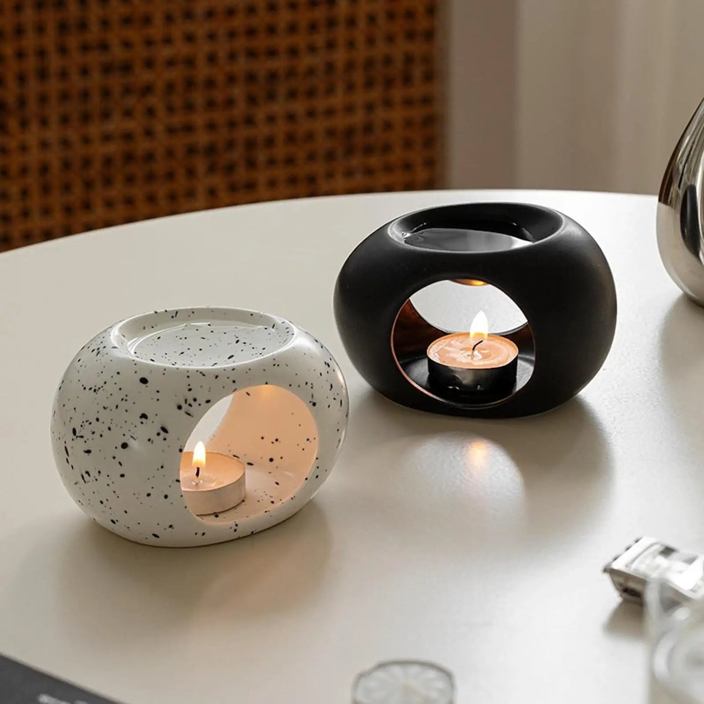 Ceramic Essential Oil Burner - Tealight Aroma Diffuser for Meditation