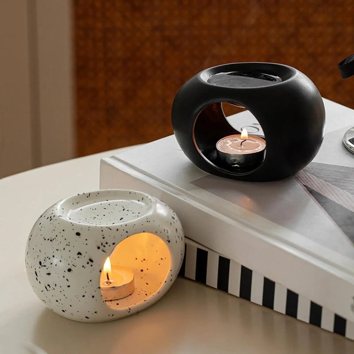 Ceramic Essential Oil Burner - Tealight Aroma Diffuser for Meditation