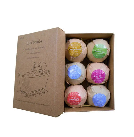 Bath Bombs 6pcs - Aromatherapy Fizzies with Coconut Oil Gift Set