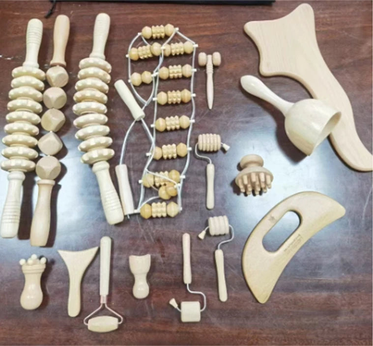 Wood Therapy Massage Kit 16pcs - Maderoterapia Body Sculpting Set