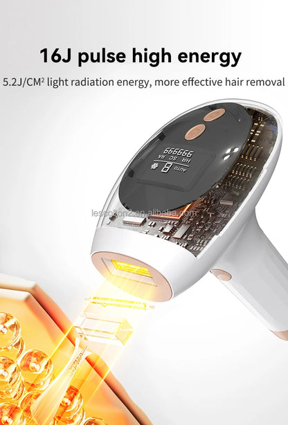 IPL Hair Removal Device - Ice Cooling Laser Epilator for Home Use