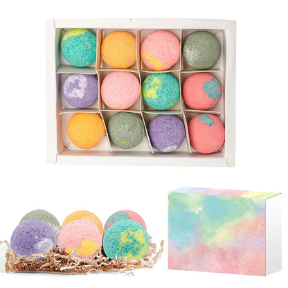 Organic Bath Bombs 12pcs - Handmade Essential Oil Gift Set