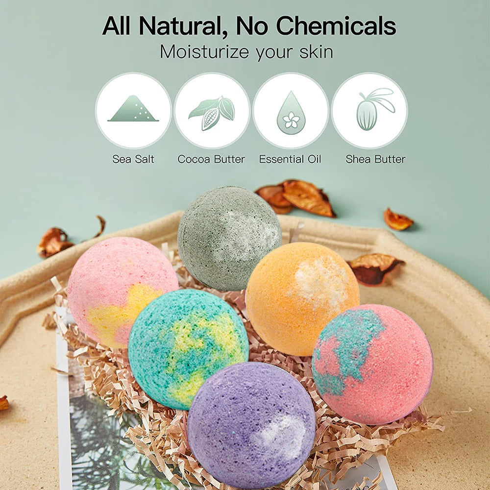Organic Bath Bombs 12pcs - Handmade Essential Oil Gift Set