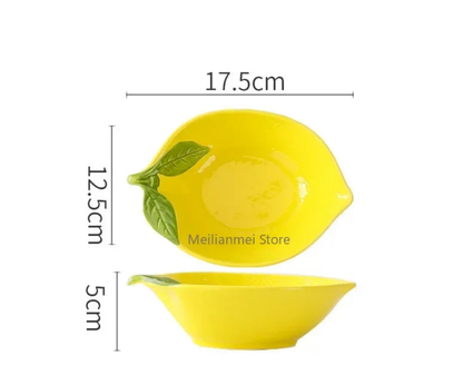 Creative Lemon Ceramic Dinnerware - Fruit Plates and Dessert Bowls Collection