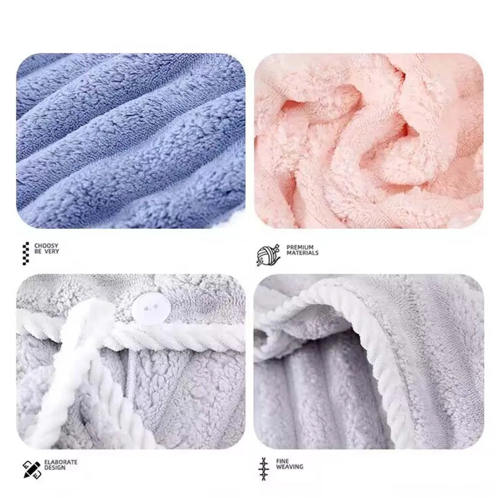 Hair Drying Cap - Super Absorbent Quick-Dry Towel Turban for Women