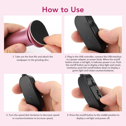 Electric Pedicure File - USB Rechargeable Callus Remover