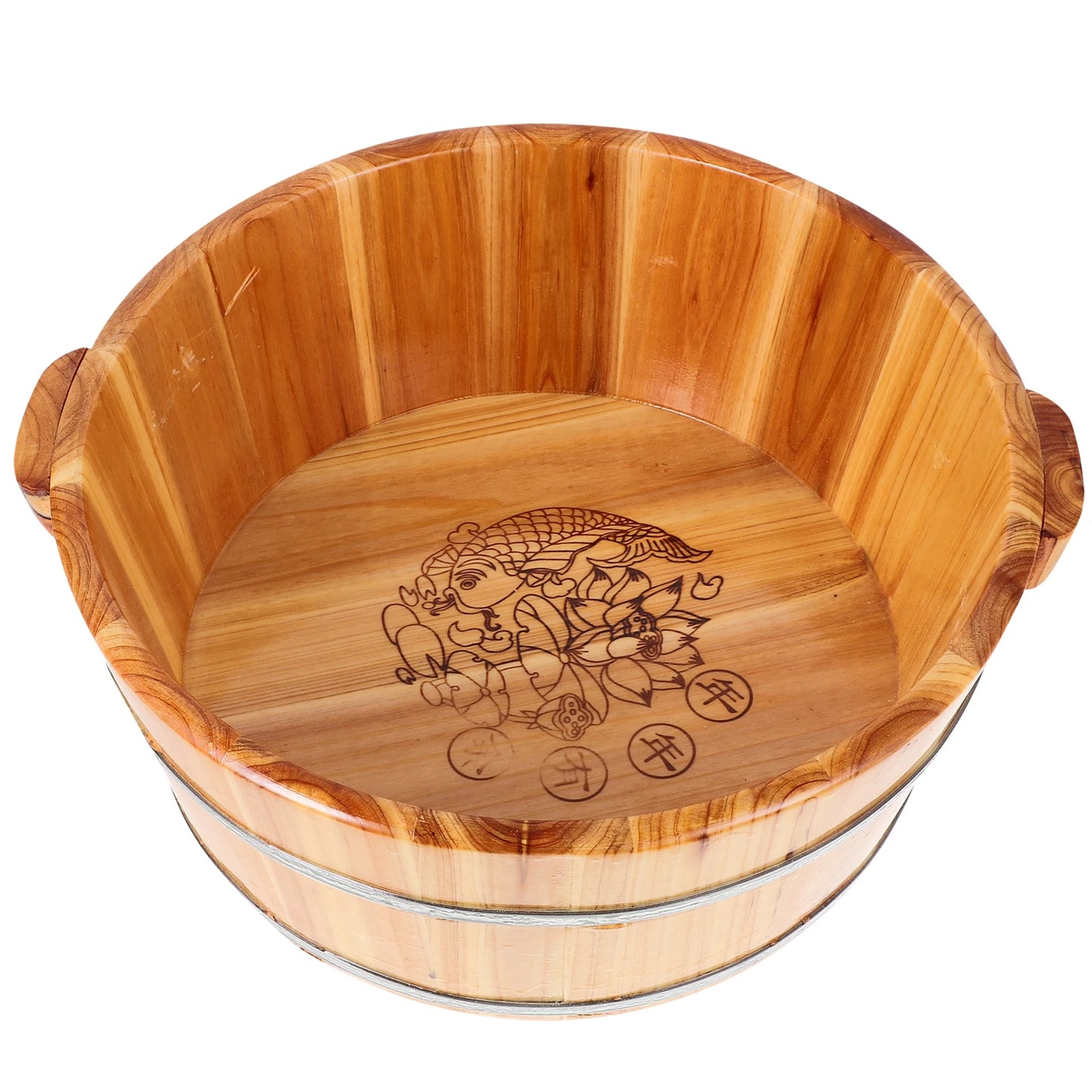 Wooden Foot Bath Bucket - Portable Spa Soaking Basin