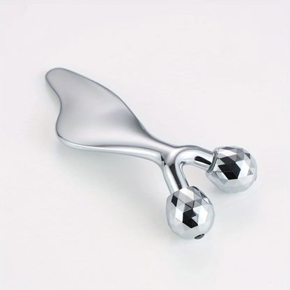 2-in-1 Facial Massager & Gua Sha Tool - 3D Roller for Face Sculpting