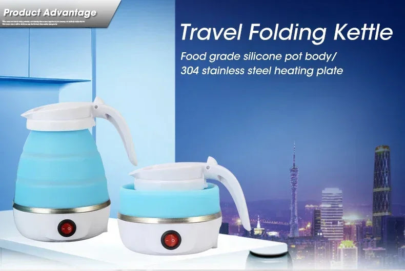 Electric Kettle Mini Foldable 600ml Water Heater Home Hot Water Portable Kitchen Kettle 220V Travel Electric Kettle