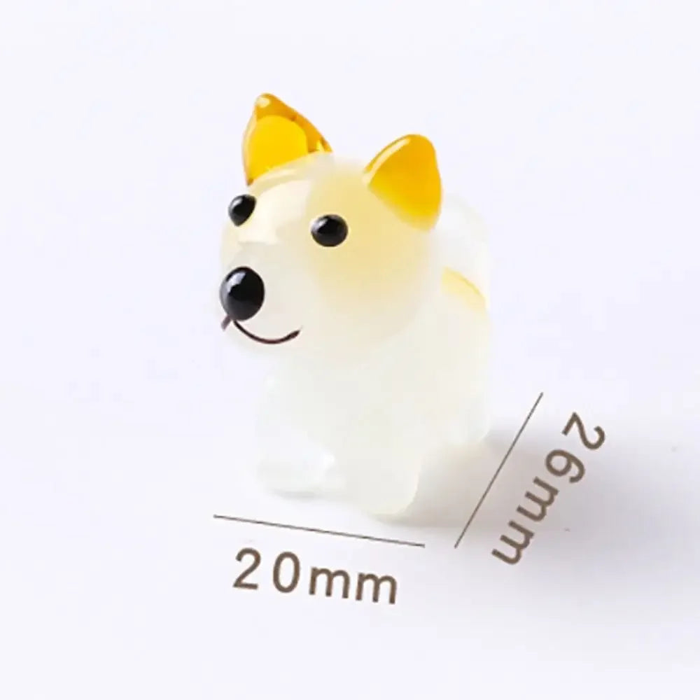 A touch of cuteness for your desk: miniature glass dog ornaments that delight with every handcrafted detail.
