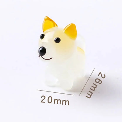 A touch of cuteness for your desk: miniature glass dog ornaments that delight with every handcrafted detail.