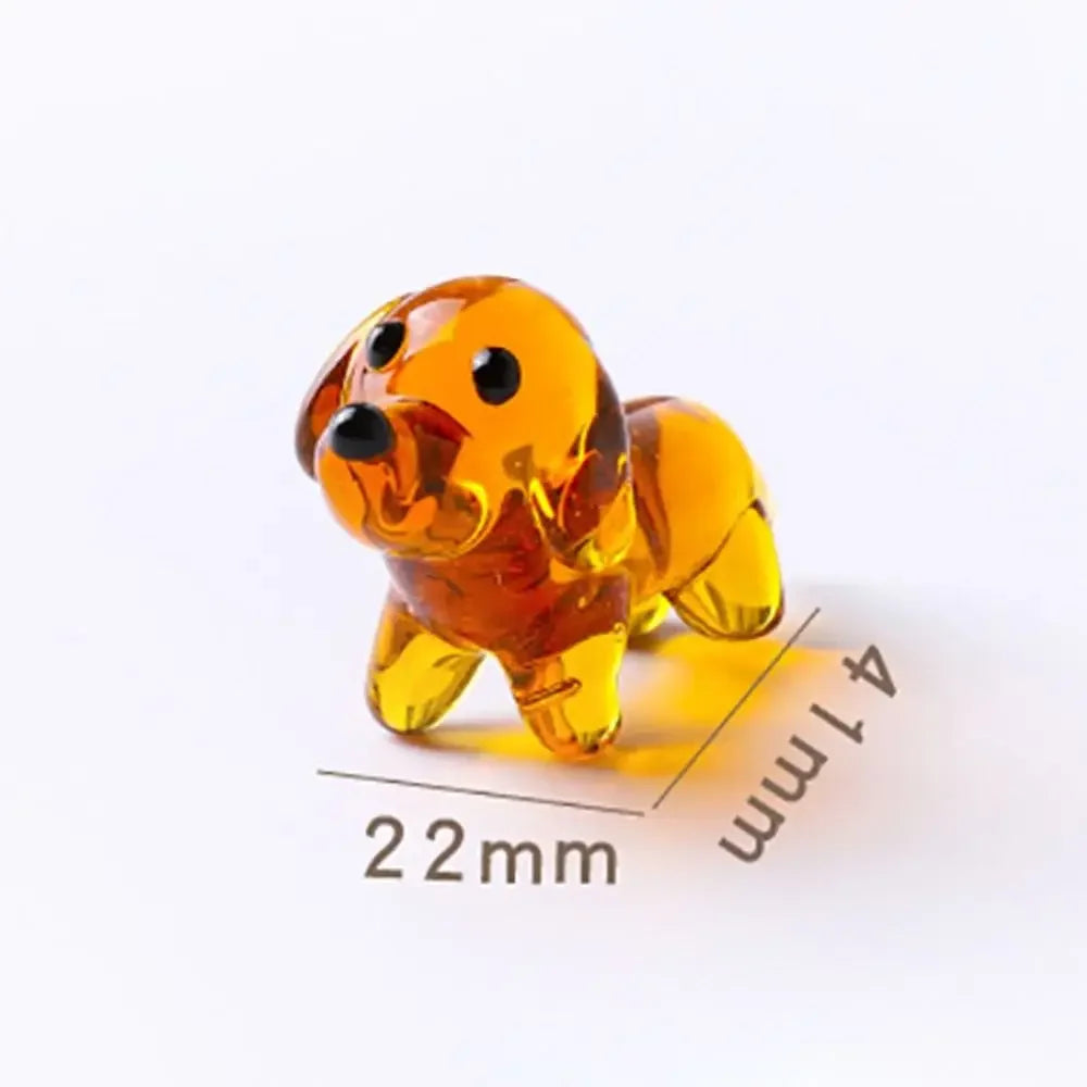 A touch of cuteness for your desk: miniature glass dog ornaments that delight with every handcrafted detail.
