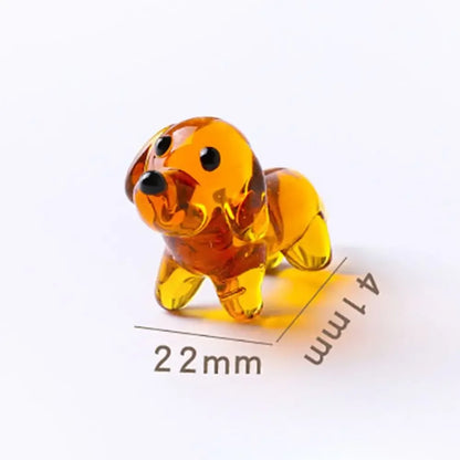 A touch of cuteness for your desk: miniature glass dog ornaments that delight with every handcrafted detail.