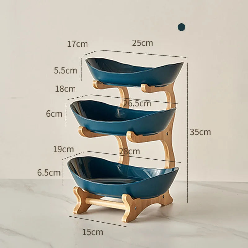 "Multi-Layer Fruit Stand - Modern 3 Tier Snack Dish for Living Room"