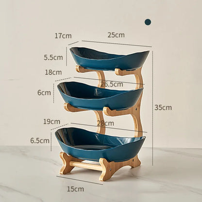 "Multi-Layer Fruit Stand - Modern 3 Tier Snack Dish for Living Room"