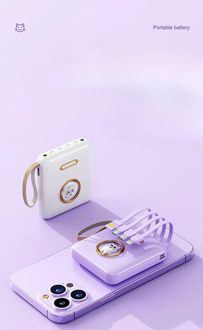Fun Cartoon Power Bank 20000mAh - Mobile Charger with Cable Included