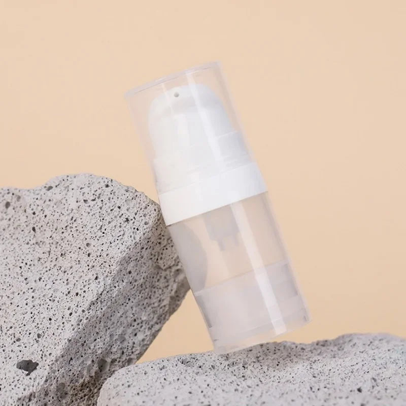 Travel Cosmetic Bottles with Pump - 5Pcs Vacuum Containers for Skincare Products"