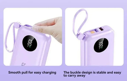 Portable Power Bank 20000mAh Digital - Fast Charging Mobile Battery with Cable