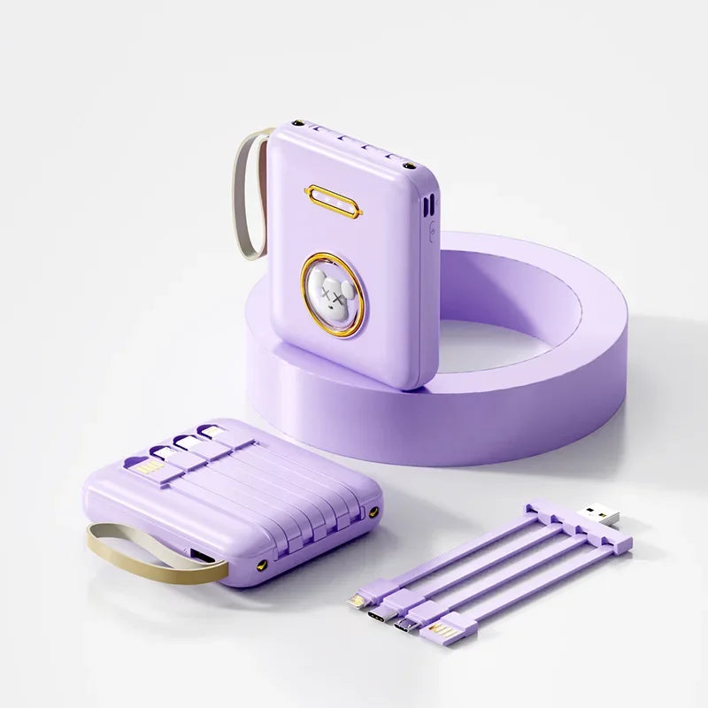 Fun Cartoon Power Bank 20000mAh - Mobile Charger with Cable Included