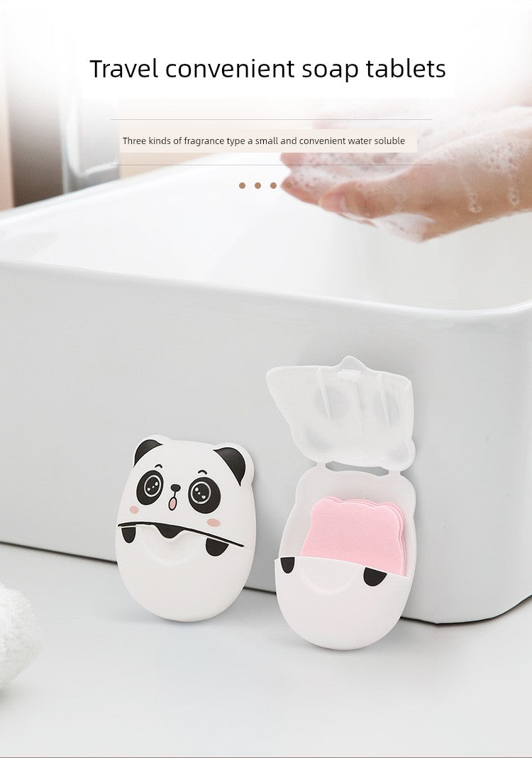 Outdoor Portable Student Cartoon Portable Soap Slice