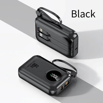 Portable Power Bank 20000mAh Digital - Fast Charging Mobile Battery with Cable