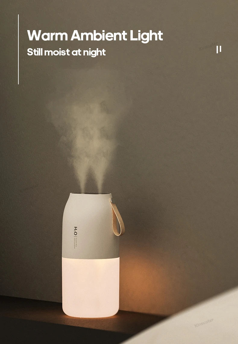 Ultrasonic Humidifier 300ml - Rechargeable 2000mAh USB Portable Mist Diffuser