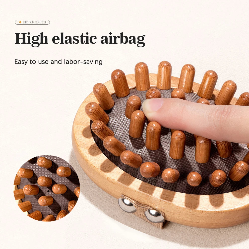 Wooden Massage Brush - Multi-Functional Scalp & Body Anti-Cellulite