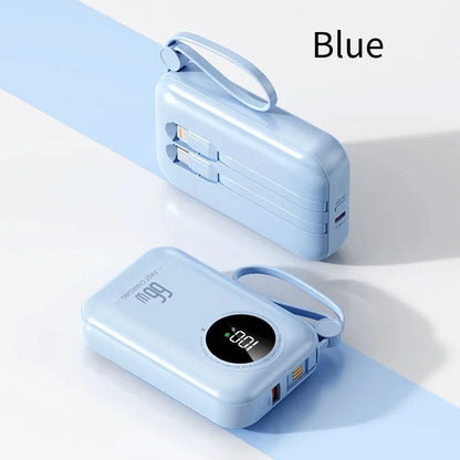 Portable Power Bank 20000mAh Digital - Fast Charging Mobile Battery with Cable