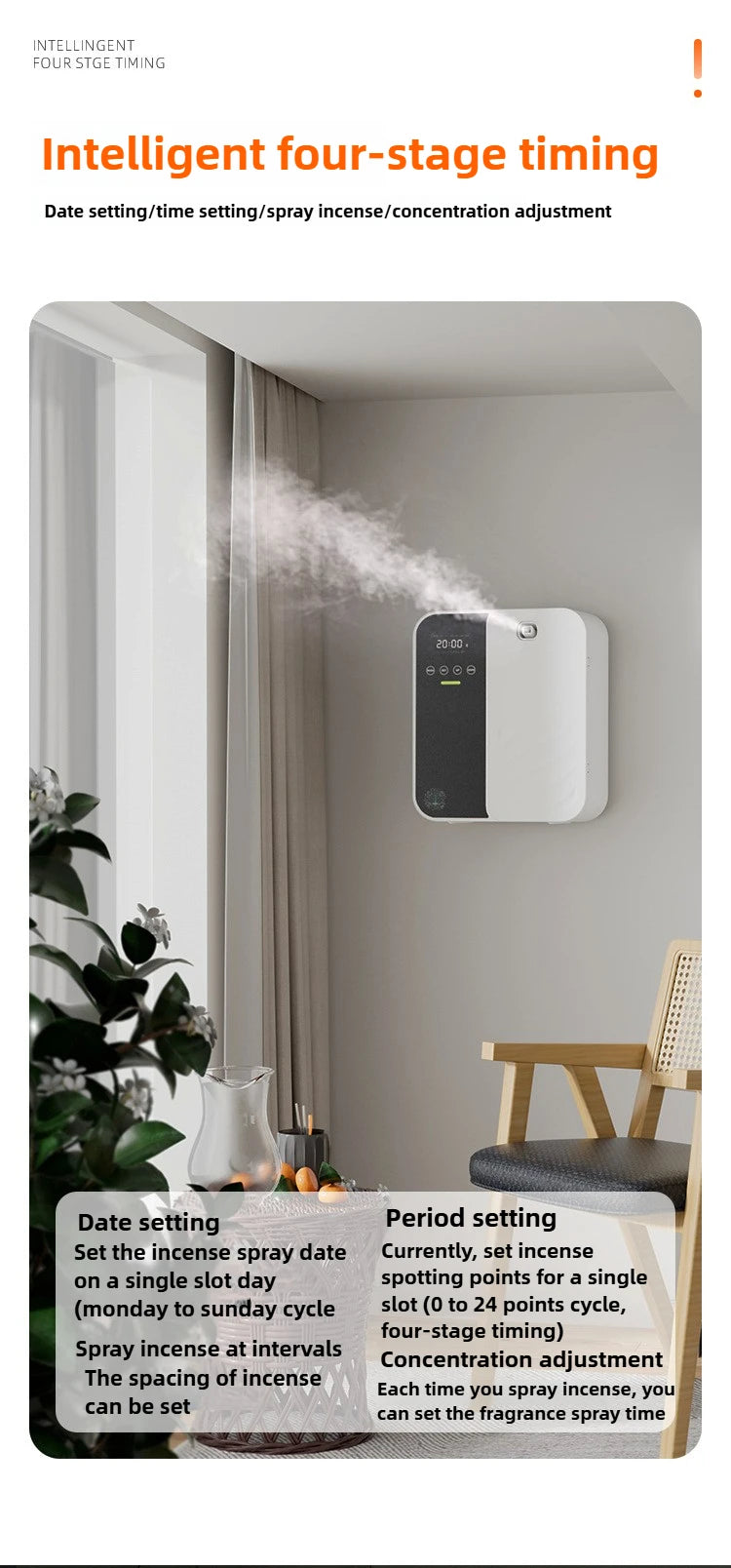 Professional Aroma Diffuser 500ml - Wall Mount Hotel Scent Machine