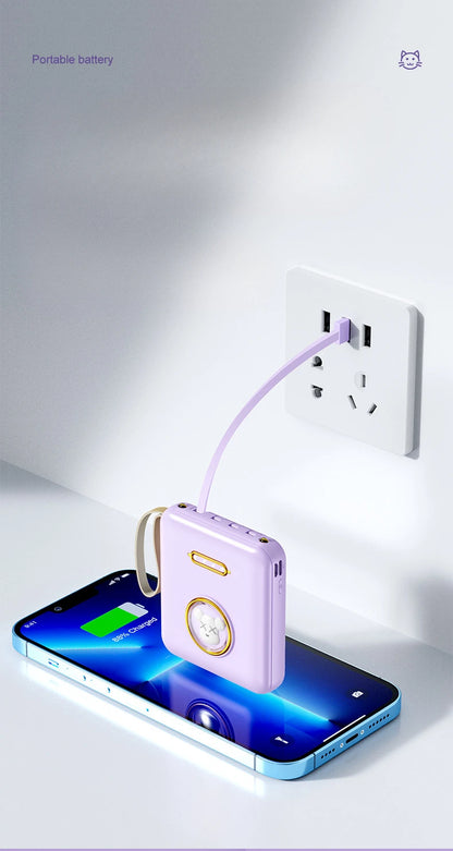 Fun Cartoon Power Bank 20000mAh - Mobile Charger with Cable Included