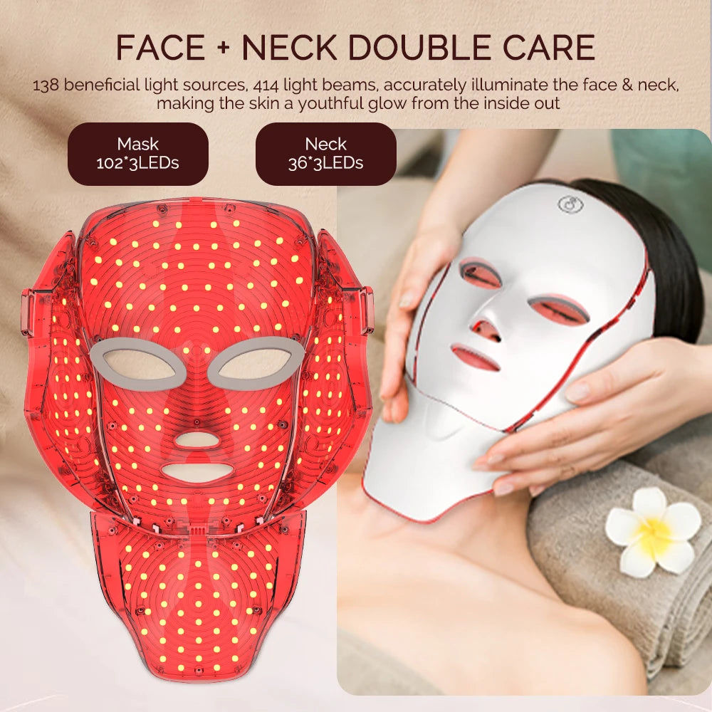 LED Face Mask - 7 Colour Light Therapy for Anti-Ageing & Rejuvenation
