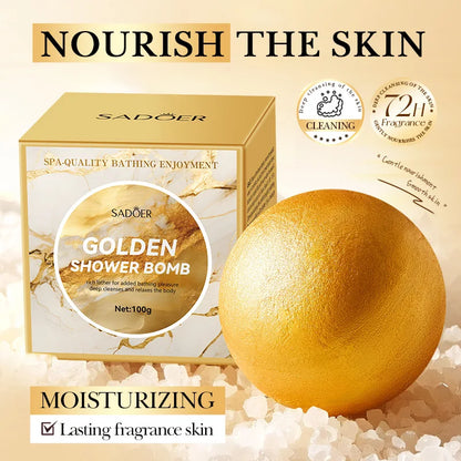 Gold Bath Salt Ball 100g - Deep Cleansing Relaxation Spa Soak