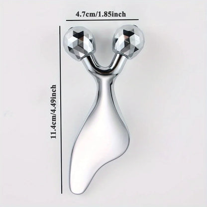 2-in-1 Facial Massager & Gua Sha Tool - 3D Roller for Face Sculpting