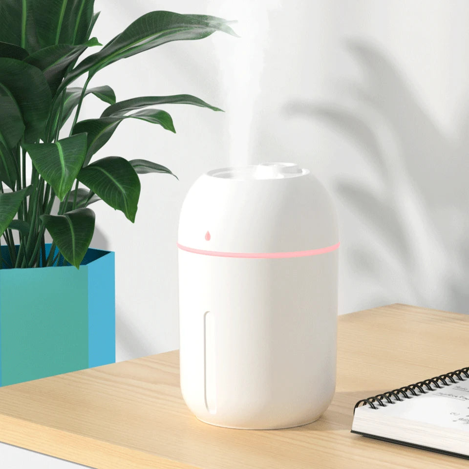 USB Aroma Diffuser 330ml - Portable Essential Oil Humidifier with LED