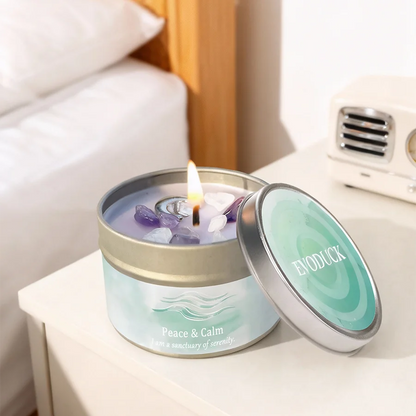 Peace Ritual Candle - Lavender Chamomile with Healing Crystals