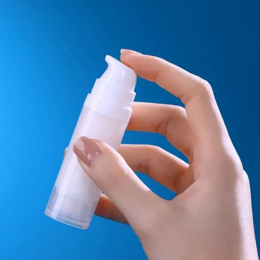 Travel Cosmetic Bottles with Pump - 5Pcs Vacuum Containers for Skincare Products"