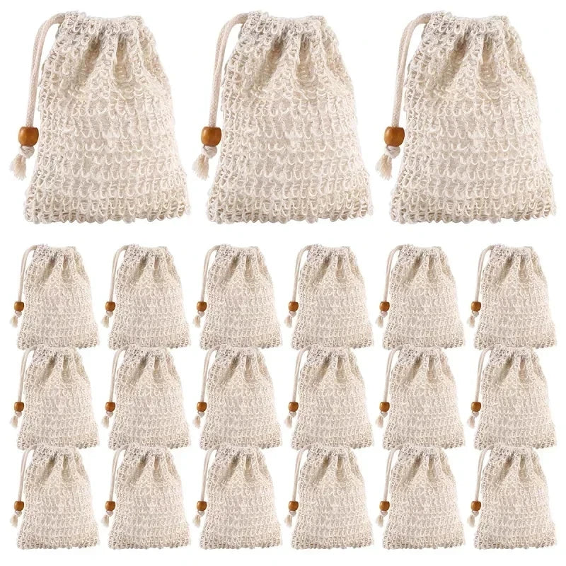 Sisal Soap Bags 5-50pcs - Natural Exfoliating Soap Saver Pouches