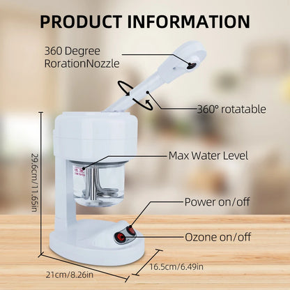Facial Steamer - Ozone Ionic Warm Mist Portable Face Steamer