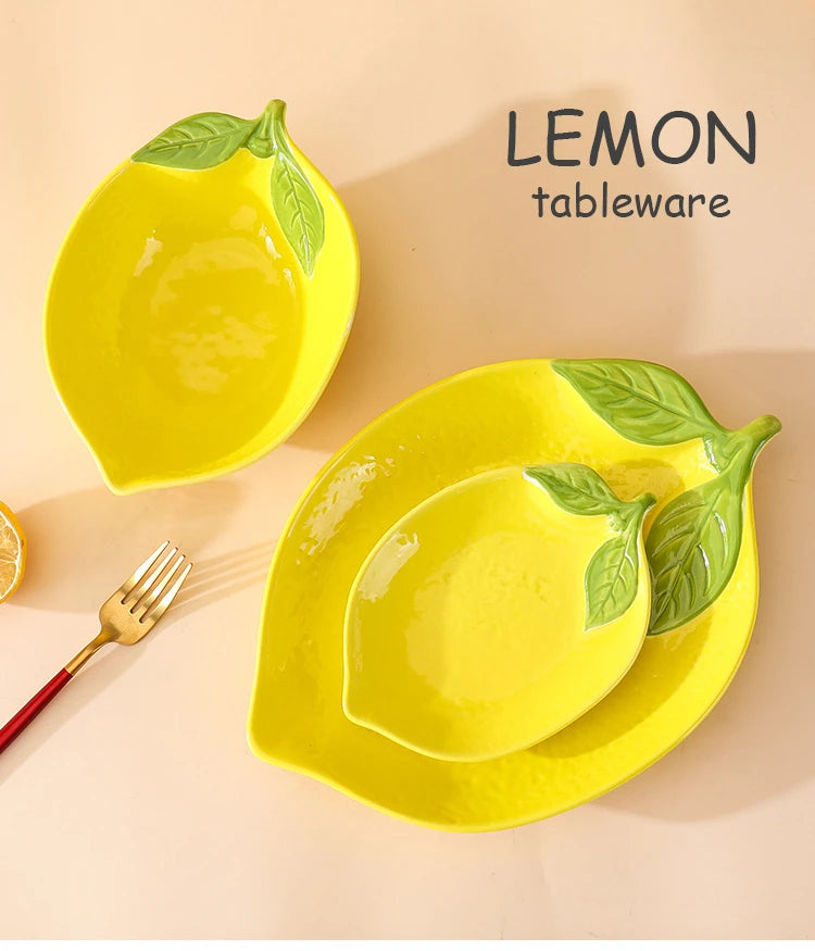 Creative Lemon Ceramic Dinnerware - Fruit Plates and Dessert Bowls Collection