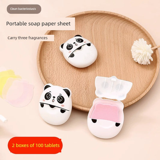 Outdoor Portable Student Cartoon Portable Soap Slice